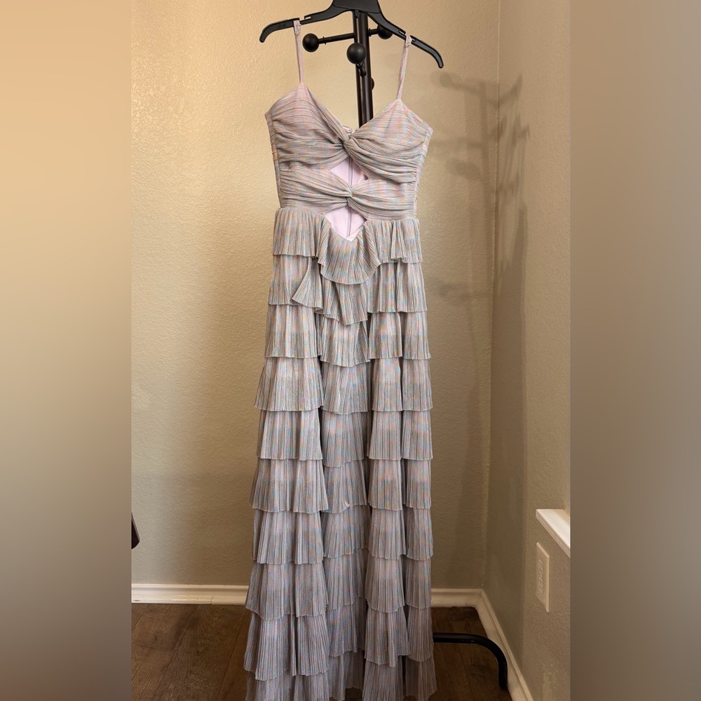 Gianni Bini Strapless Tiered Dress in Soft Pastels